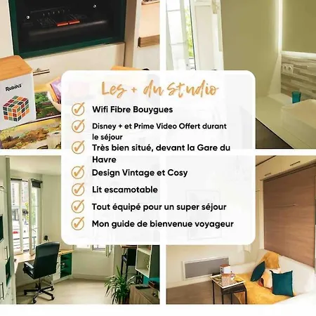 Apartmán L'escale - Annee70 - Retro - Face A La Gare - Lesvoyagescolores Le Havre